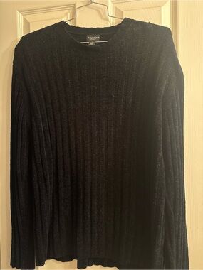 Reunion Men's Black Ribbed Crewneck Sweater